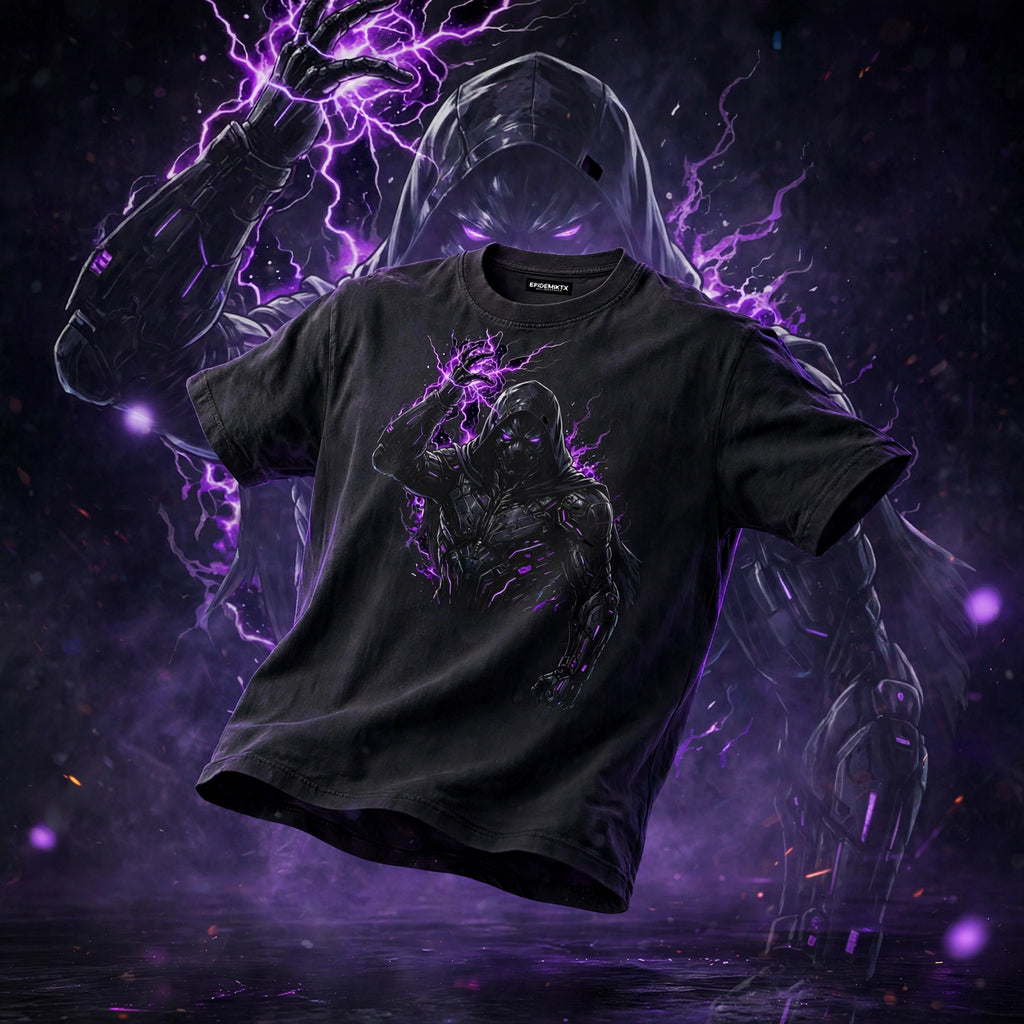 Purple Lightening - Unisex Vintage Wash Distressed T-Shirt