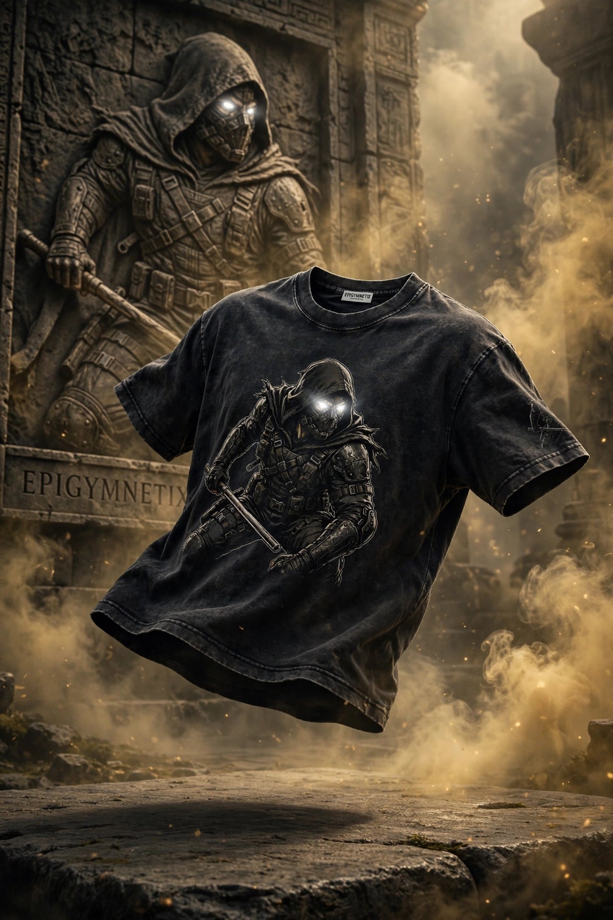 Midnight - Mineral Wash Boxy Cotton T-Shirt