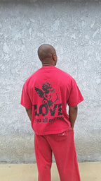 Love you all my life (Boxy Fit) - Unisex Vintage Wash Boxy T-Shirt